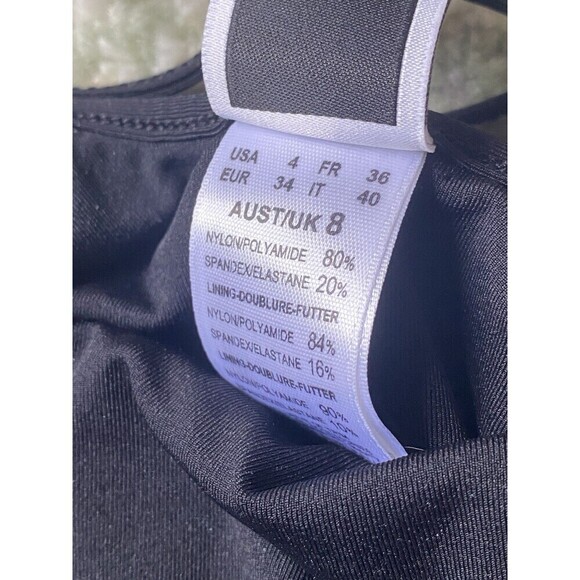 JETS by Jessika Allen US Sz 4 Black Mesh Deep Plunge One-Piece Retails $178 - Picture 5 of 7